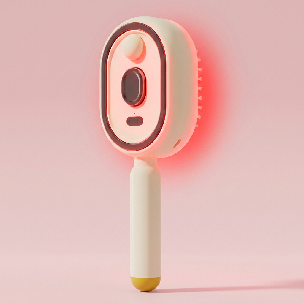 HairBlush 3-in-1 Scalp Massage Brush with red light and mist